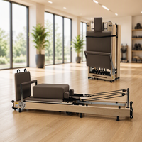 Machine de Pilates Reformer en Bois Premium la Plus Vendue, Lit de Pilates Pliable avec Cadre en Bois pour Équipement de Yoga et Fitness