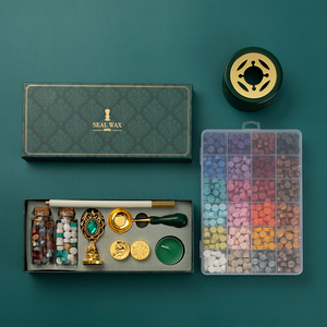 Lacquer Sealing Set, Tool Bblow Molding, Ancient Gold Dark Green Diamond Handle - Creative Gift for Teachers,wedding Preparation