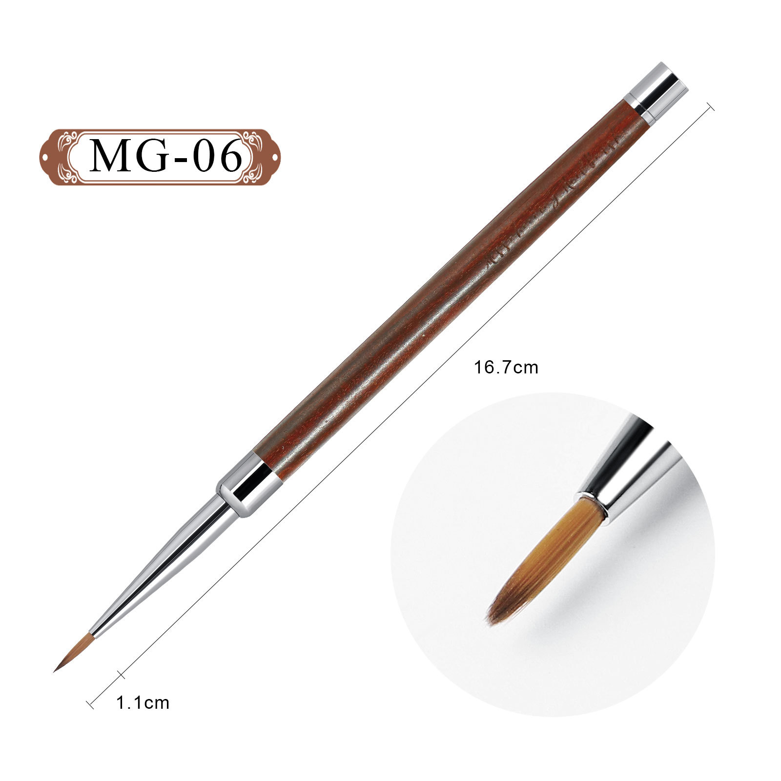 Multi-funcional palo de rosa de la manija del arte del clavo Pen-6