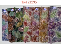 Robe pour femmes, design africain, motif feuille, paillettes colorées, tissus en filet, broderie de haute qualité, perles, paillettes, sequins