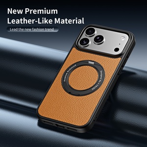 เคสโทรศัพท์มือถือหนัง PU แบบแม่เหล็กสำหรับธุรกิจ สำหรับ iPhone 17 15 16 Pro Max พร้อม 360 °   ฝาครอบกันกระแทกแบบวงแหวนโลหะ - Product Image 4