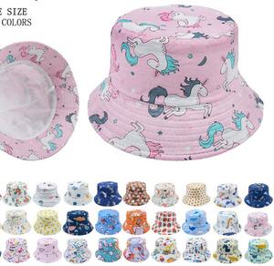 Y304007 – chapeaux de plage d'été en plein air pour enfants, garçon, fille, bébé, Protection contre le soleil <span class=keywords><strong>UV</strong></span>, seau imprimé dessin animé pour enfants - Product Image 1