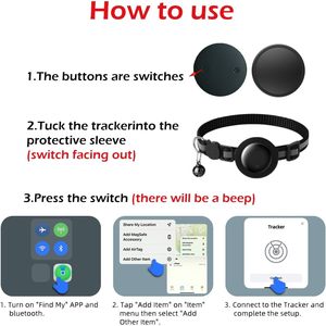 Collar Localizador para Gatos YGHFC, Negro, Impermeable, con Bluetooth y GPS, Solo para Apple Find My iOS, Localizador de Mascotas con Etiqueta de Identificación - Product Image 4