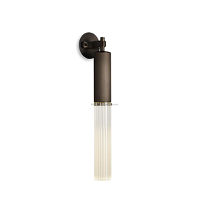 Applique murale en bronze de style américain moderne rétro simple, pour la maison, l'intérieur, à côté de l'hôtel, décorative, <span class=keywords><strong>tube</strong></span> rond en verre, applique murale en laiton - Product Image 1