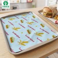 Papier d'emballage alimentaire écologique, imperméable, résistant à la graisse, enduit de PE, personnalisé, pour plateau, pour emballer les hamburgers, pour la pizza