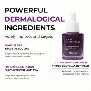 Sérum facial coréen à <span class=keywords><strong>la</strong></span> niacinamide 20, complexe de centella asiatica, réduit <span class=keywords><strong>la</strong></span> pigmentation, le teint inégal, les pores, soin des peaux sensibles MRUIS - Product Image 5
