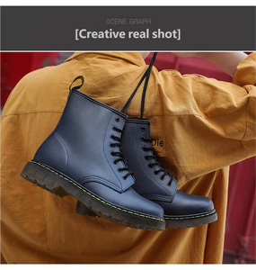 Stivali Martin in Pelle Classici Britannici Retrò Impermeabili con Chiusura a Lacci Taglie Grandi 35-48 per <span class=keywords><strong>Uomo</strong></span> Tutte le Stagioni - Product Image 2