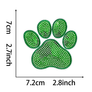 Trendy Patch Termoadesivo con Paillettes <span class=keywords><strong>a</strong></span> Forma di <span class=keywords><strong>Zampa</strong></span> di Cane da 2.8 Pollici, Patch Ricamato in PVC con Paillettes per Vestiti, Abiti, Cappelli, <span class=keywords><strong>Jeans</strong></span>, Fai da Te - Product Image 6