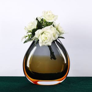 clear Glass <strong>Flower</strong> <strong>Vases</strong> Thick Water Drop Shape Agate Colored Floral Arrangement <strong>Vase</strong> for Home Wedding Centerpiece Decoration - Product Image 3