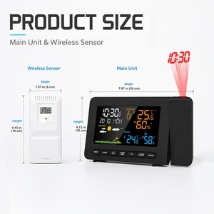 Horloge de <span class=keywords><strong>projection</strong></span> 5136 avec capteur extérieur, station météo sans fil, température intérieure/extérieure, humidité, horloge numérique de chevet avec alarme - Product Image 6