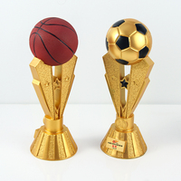 Trofeo deportivo de Resina de oro nuevo en forma de V Baloncesto Fútbol Elementos de voleibol Premio de trofeo de evento deportivo pintado