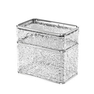 Stylish <b>Wall</b> <b>Mounted</b> Toilet Paper Holder Rectangular Waterproof Multipurpose No Drilling Required For Bathroom Use - Product Image 5
