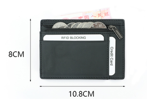 Nueva tendencia, tarjetero Unisex, monedero, logotipo impreso personalizado, función de bloqueo RFID delgada, Material principal, cuero PU - Product Image 2
