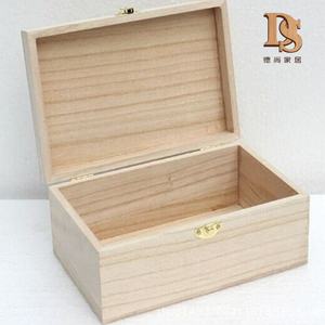 กล่องไม้บานพับขนาดใหญ่ราคาถูก Paulownia อาหารเค้กของขวัญกล่องเก็บบรรจุภัณฑ์ที่มีโลโก้เผาที่กำหนดเอง - Product Image 3