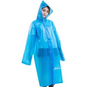 Reusable Full-Length Adult PEVA EVA Button Front <b>Raincoat</b>, Portable Travel <b>Poncho</b> for Heavy Rain - Product Image 3
