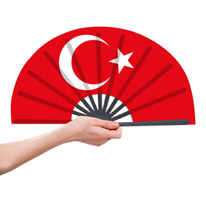 Abanicos Plegables de Plástico con la Bandera de Turquía al por Mayor, Abanico de Mano para Carnaval, Boda, Festival, Fiesta, Agencia de Viajes - Product Image 4