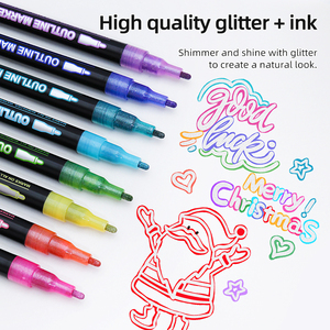 Marcatore a <span class=keywords><strong>doppia</strong></span> <span class=keywords><strong>linea</strong></span> a 48 colori-pennarello di contorno permanente Non tossico per studenti a base d'acqua inchiostro PP Marker di plastica - Product Image 6
