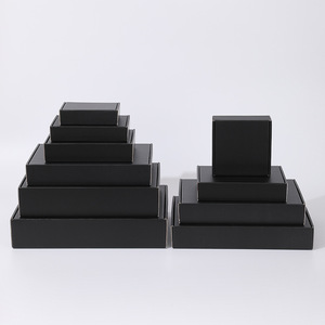 <b>Black</b> Corrugated Cardboard <b>Box</b> A4 Size Folding Packaging Extra Hard Rectangle General Use - Product Image 3