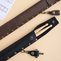 Étui en cuir PU pour baguettes de batterie - Étui pour baguettes - Étui en cuir pour instrument de musique - Cadeau pour batteur - Groupe de musiciens - Étui