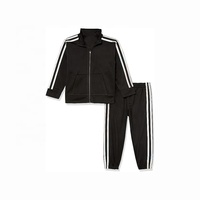 Ensemble veste et jogging en tricot classique avec fermeture à glissière devant pour filles survêtement pour école pour enfants vente en gros