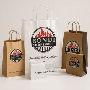 Bolsas de Papel Kraft Negras y Marrones Personalizadas para Pizza, Sushi y Ensaladas - Asas Retorcidas Reciclables al por Mayor - Product Image 4