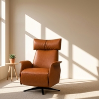 Promotion Chaise Fauteuil Inclinable Simple Moderne OEM ODM en Cuir Pleine Fleur et Tissu, Commande Manuelle et Tactile, pour Salon, Salle à Manger, Maison