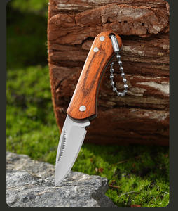 Açık kamp taktik Mini cep katlanır bıçak çelik + ahşap kolu kamp avcılık açık Survival EDC araçları bıçaklar - Product Image 6