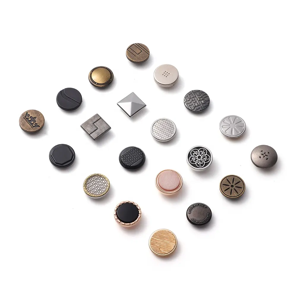 Garment Buttons Brand Customized Logo Fastener Prong Square Metal Thobe Snap Buttons