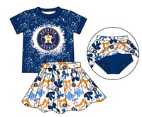 Vente en gros Vêtements pour équipe scolaire pour filles Vêtements imprimés avec jupe à nœud à manches courtes Tenues d'équipe pour filles