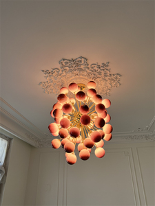 Lampadario a sfera in vetro soffiato viola, Design moderno speciale per la decorazione domestica - Product Image 4