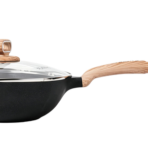 Poêle wok octogonale noire de 30 cm, écologique, antiadhésive, en aluminium, pour la cuisine quotidienne - Product Image 3