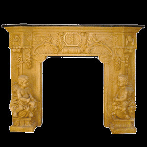 Repisa de Chimenea con Motivo de Querubín, Repisa Decorativa Exquisitamente Tallada con Diseños Angélicos, Diseño Moderno para Hotel - Product Image 4