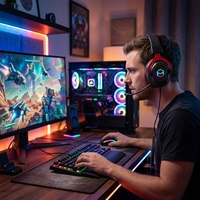 Casques de jeu filaires supra-auriculaires avec éclairage RGB, connecteurs 3,5 mm + USB, son surround, contrôle du volume, pour joueurs professionnels d'e-sport
