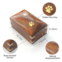 Urnes funéraires rectangulaires écologiques et durables faites à la main pour animaux de compagnie (chiens, chats) avec empreinte de patte – Vente en gros