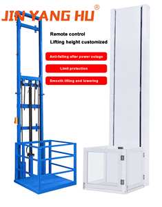 Kleine elektrische Teleskop-Hebe leiter Hydraulisches Stahl material 1000kg Last Haushalts-Einschienenbahn-Plattform lift für Fracht lift - Product Image 3