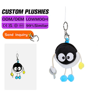 Porte-clés souple OEM ODM en forme de dumpling, rembourrage en coton PP, mini, sur commande, accessoire de sac pour boutique de cadeaux, certifié CE