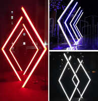 Arche de mariage LED moderne et classique, décoration de scène, allée, support de toile de fond en métal géométrique simple et durable, tunnel LED pour mariage