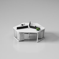 Personaliza tu conjunto de 3, 6 u 8 personas 120 °   Estación de Trabajo con Separación de Oficina, Cubículo de Escritorio en Forma de Y, Estación de Trabajo para Centro de Llamadas