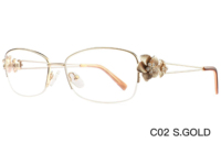 Lunettes légères semi-cerclées pour femmes avec décorations florales tridimensionnelles, lignes élégantes, élégantes et raffinées