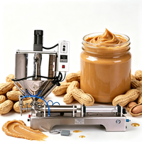 Machine de remplissage semi-automatique pour crèmes et pâtes cosmétiques, avec chauffage et mélange, capacité 20-500 ml, et trémie de 30 L pour lotions