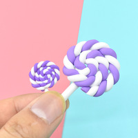Vendita calda colorato lecca-lecca in argilla polimerica artigianato candy charms per fai da te scrapbook gioielli che fanno forcina per telefono decorazione