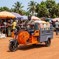 Véhicule électrique à 3 roues, 1200W de puissance, design pliable, tricycle électrique à double usage avec frein à tambour de 160 mm pour le transport rural