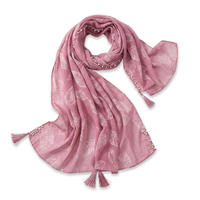 Foulard en mousseline de soie à motif feuille de perle pour femme, multi-usage, léger, hijab musulman, châle de printemps, accessoires de mode, vente en gros, OEM