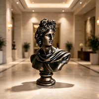 Buste en résine finition bronze, sculpture classique de figure masculine, statue romaine, couleur et taille personnalisables, matériau artistique pour jardin extérieur