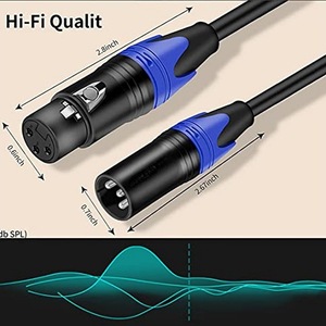 Cable de audio XLR macho a hembra de 3 pines blindado para conexión de micrófono y altavoz - Product Image 4