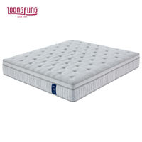 Matelas hybride personnalisé en gros, emballé sous vide avec ressorts ensachés intelligents et mousse à mémoire de forme en gel LOONGFUNG pour projets d'appartements et d'hôtels