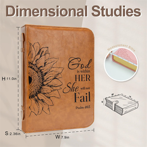 Custodia bibbia portante Organizer borsa bibbia marrone copertina per gli uomini con tasche in pelle PU copertina del <span class=keywords><strong>libro</strong></span> della bibbia - Product Image 4