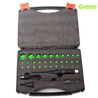 Kit de viseur laser métallique rechargeable avec 32 adaptateurs, modèles rouge/vert haute luminosité, interrupteur à bouton-poussoir durable