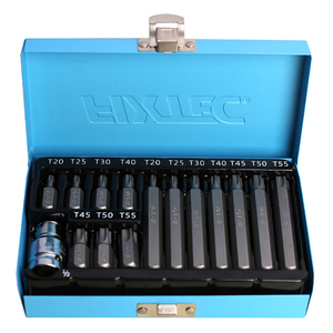 FIXTEC Juego de 15 puntas Torx T20 T25 T30 T40 T45 T50 T55 de 1/2 pulgada para extracción de tuercas, FHS051015TM - Product Image 1