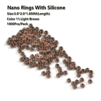 Vente en gros de micro anneaux en cuivre noir avec perles en silicone nano outils d'extension de cheveux